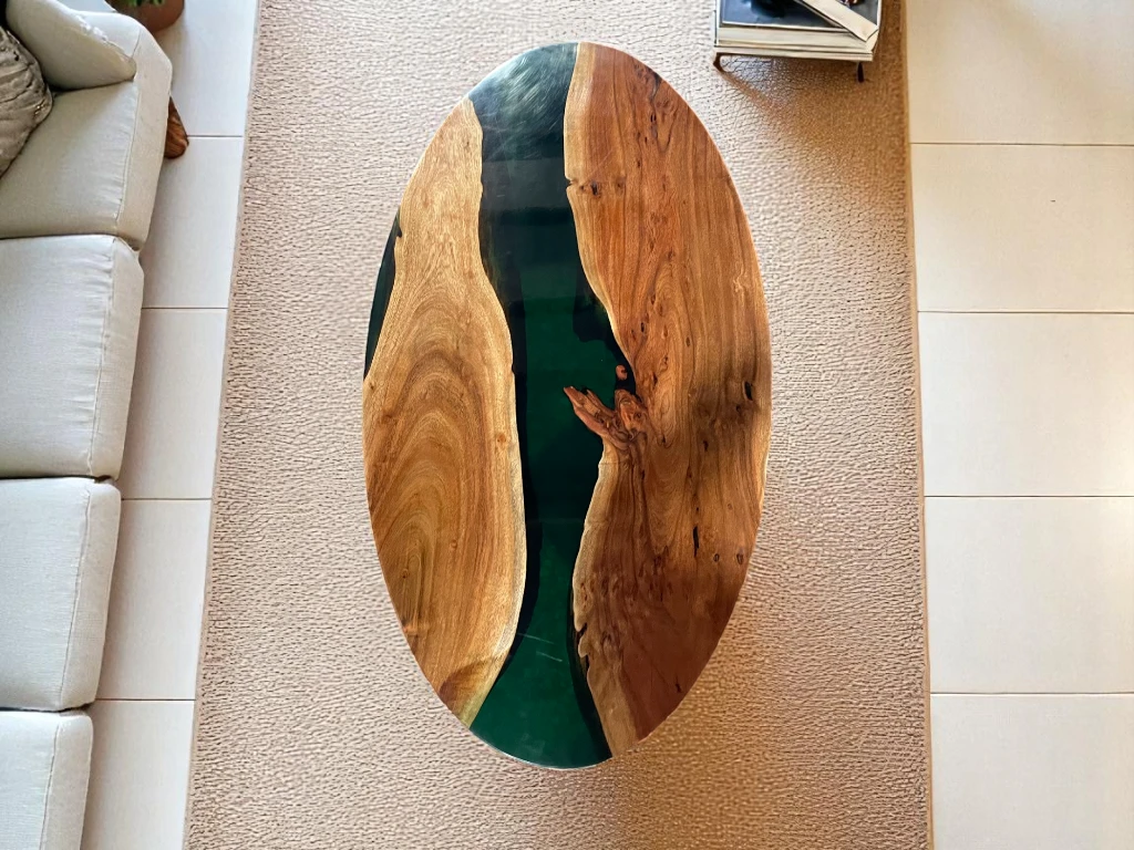 Oval Custom Epoxy Tables for Dining Room : Made-to-Order 